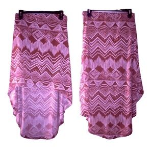 RED AND WHITE TRIBAL HIGH-LOW SKIRT